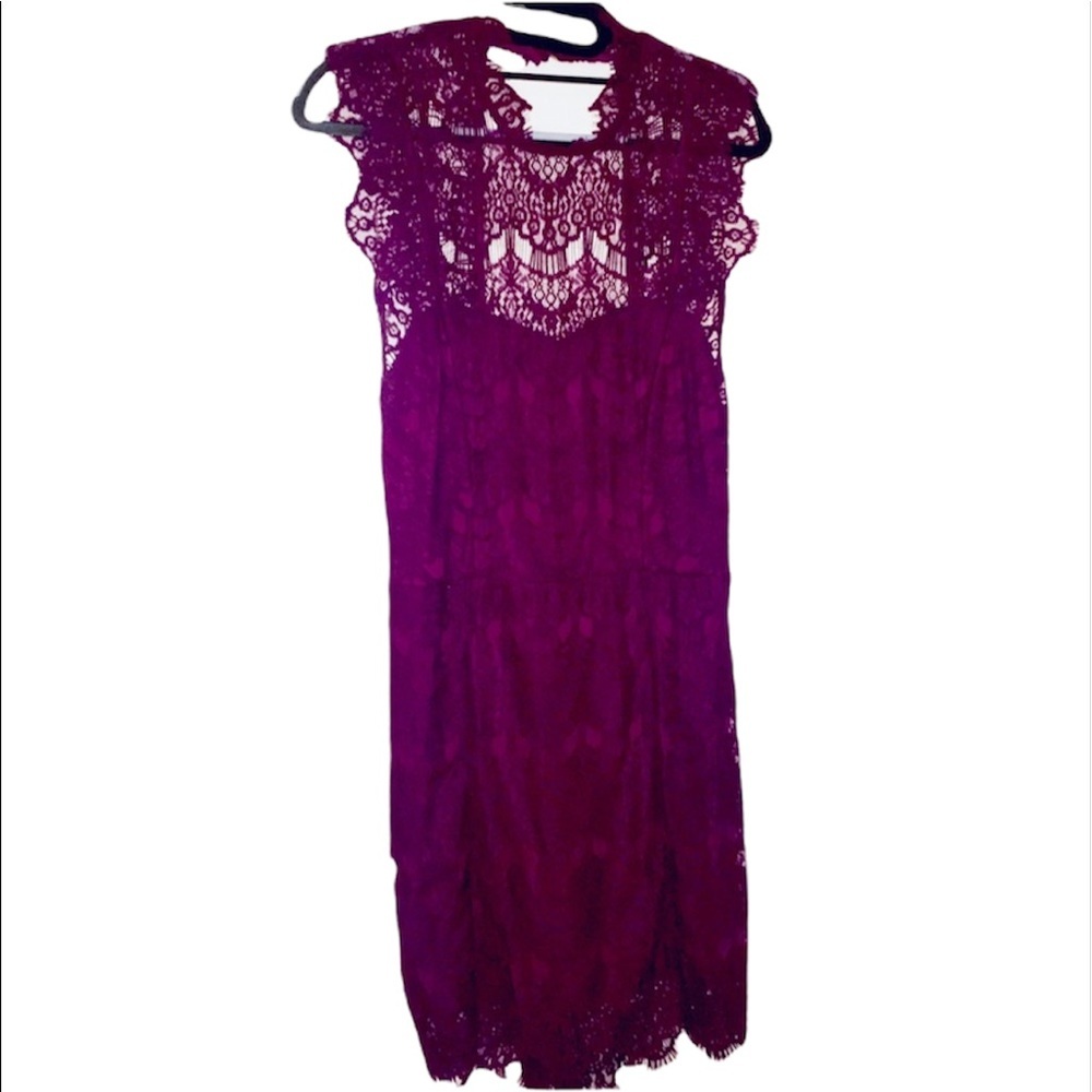 NWT Free People: Sm Purple Lacey Open Back Dress
